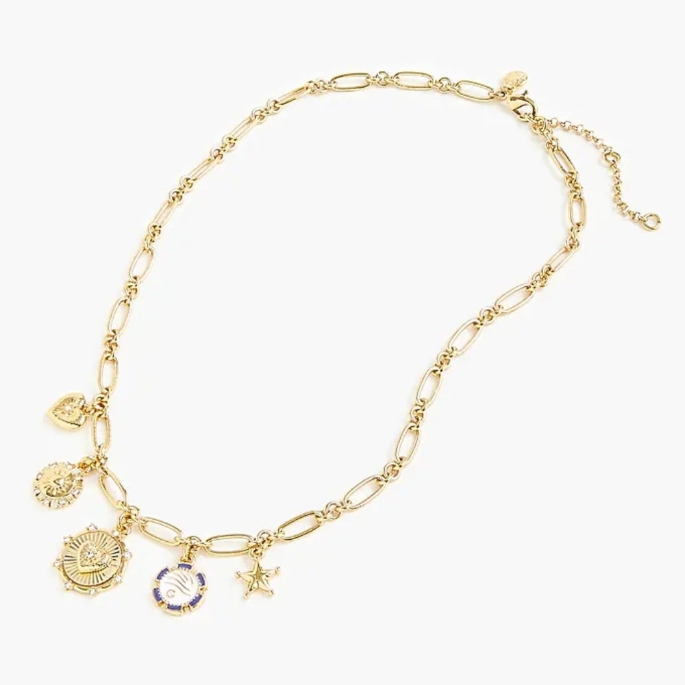 J.Crew Heart Charm Necklace, Gold